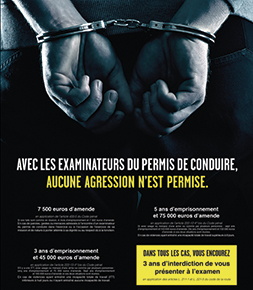 Sécurité routière IPCSR : une affiche pour lutter contre les agressions