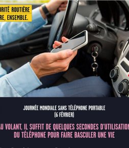 Sécurité routière 06 février : Journée mondiale sans téléphone